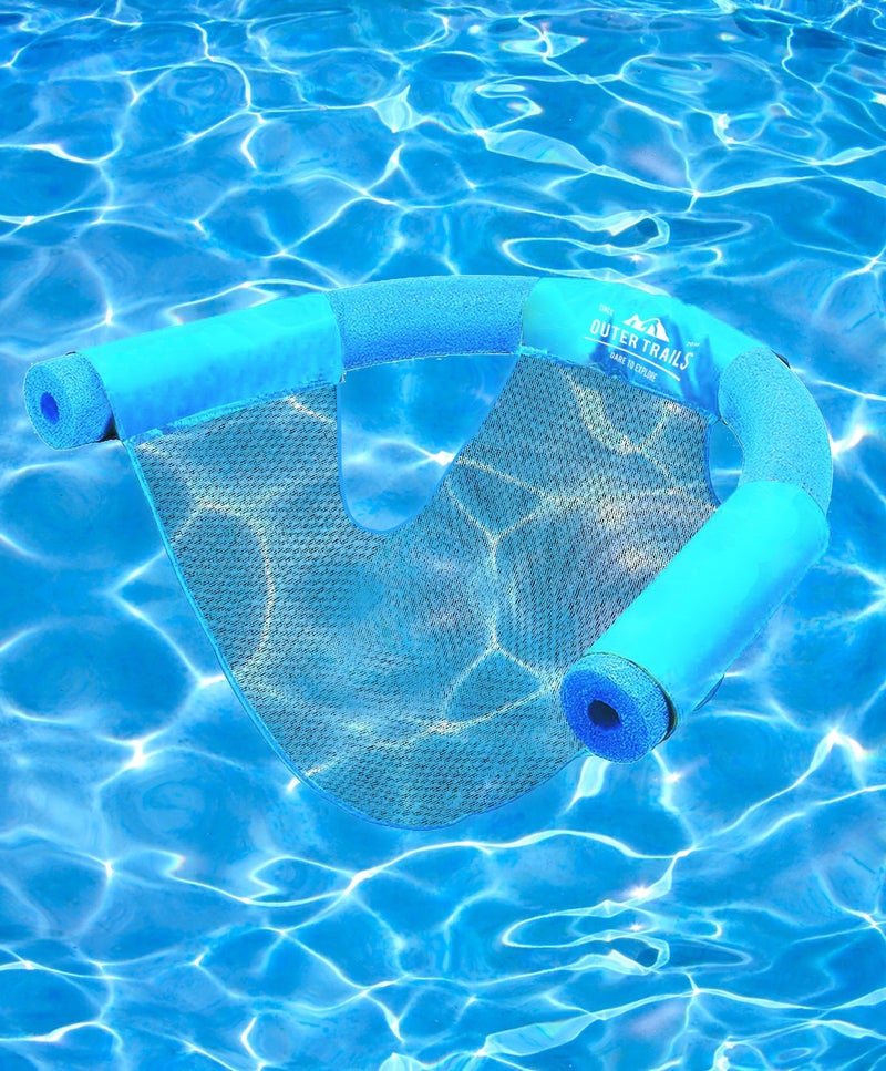 Outer Trails Sling Mesh Chair for Swimming Pool Noodles- 2 Pack- Light Blue - Image 2